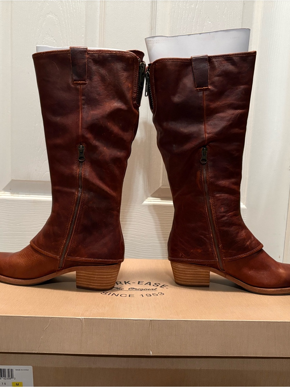 Kork-Ease Women's Tall Leather Heeled Boots in Brown - Picture 3 of 7